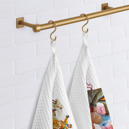 Набор полотенец вафельных Зимние забавы "Федоскино" 40х70